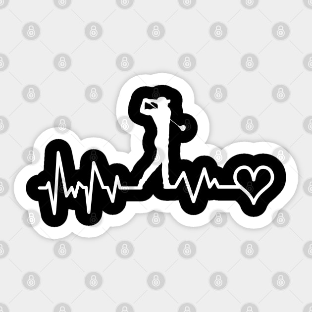 Cool Funny Golf Heartbeat Sticker by oneduystore